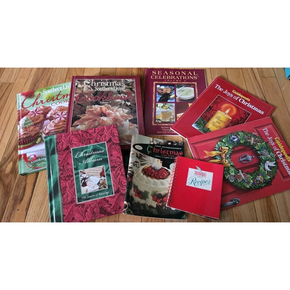 Lot of 9 Vtg Christmas Cookbooks Southern Living, Guideposts, Good‎ Housekeeping